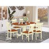 HomeStock 7-Piece Buttermilk and Cherry Finish Solid Wood Top Dining Table with 6 Chairs - 2 of 4