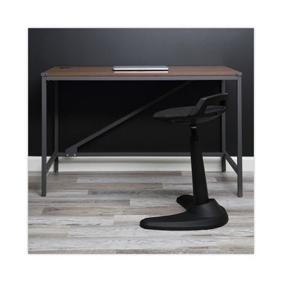 Alera Modern Walnut Industrial Table Desk with Steel Legs