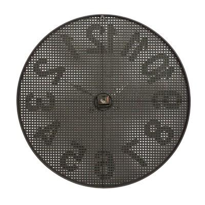 XL Black Metal Wall Clock with Gold Numbers