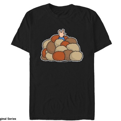 Men's Star Trek: The Original Series Cartoon Trouble With Tribbles Pile T-Shirt