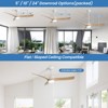52 Inch Ceiling Fan with Integrated LED Light and Remote Control Quiet DC Motor Low Profile Indoor Bedroom Ceiling Fan With Dimmable LED - 3 of 4