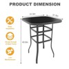 ODK Outdoor Bar Table, Square Patio Table Tempered Glass, Outdoor Bistro Tables for Hot Tub, Balcony, Garden, Patio, Poolside, Lawn, Backyard - 2 of 4