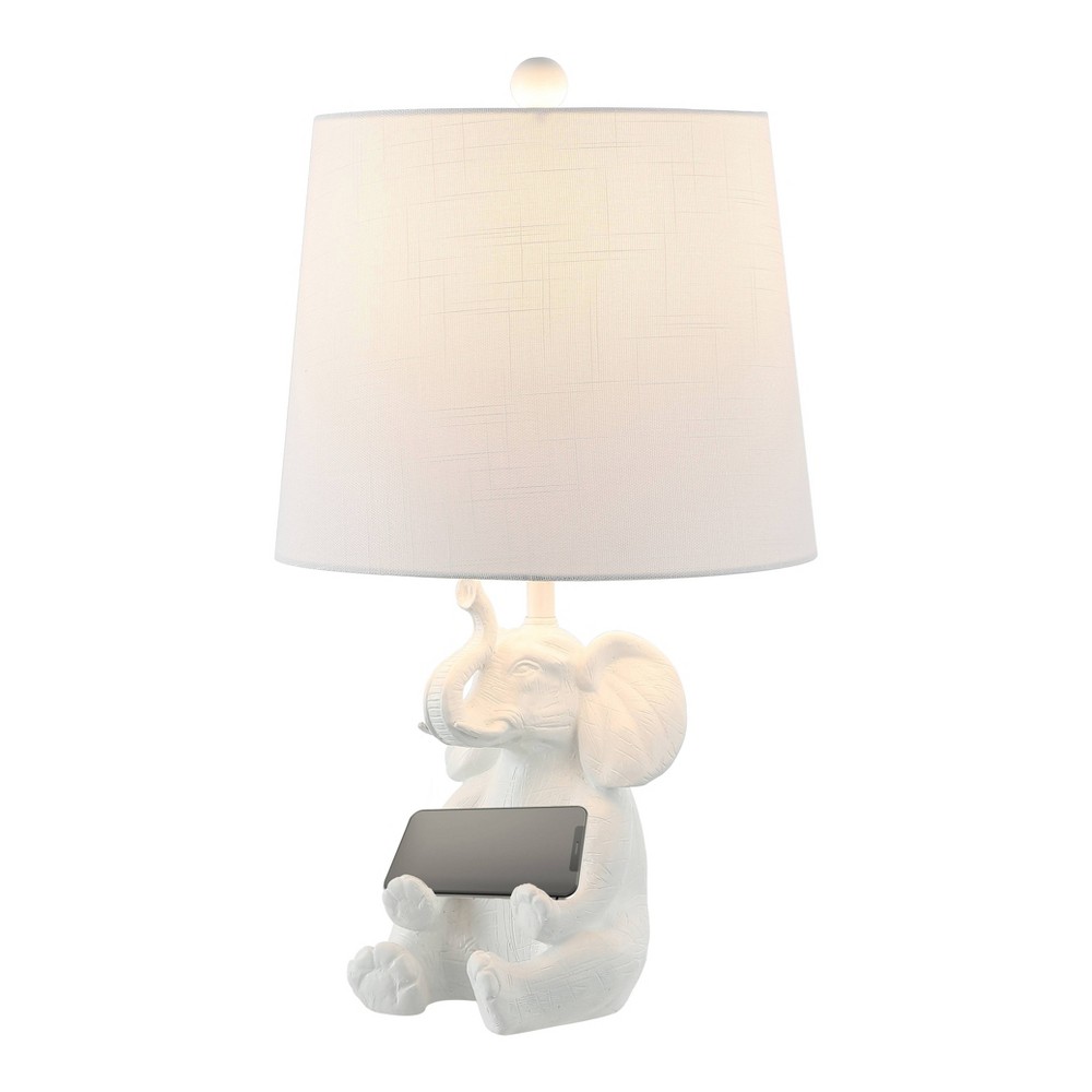 JONATHAN Y 21" Kairi Elephant LED Table Lamp with Phone Stand, UL Listed, 2700K Warm Light