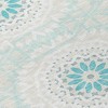 Teal Blue Beige And Ivory Floral Medallion Washable Indoor Outdoor Area Rug - 4 of 4