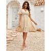 Womens Summer Dress V Neck Flutter Sleeve Lace Trim Summer Dress - 3 of 3