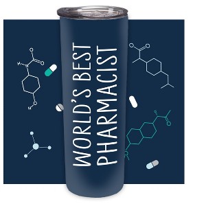 Elanze Designs World's Best Pharmacist Midnight Molecules 20 ounce Stainless Steel Travel Tumbler - 1 of 4