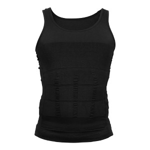 Unique Bargains Men Body Slimming Tummy Shaper Underwear Stretch Shapewear Waist Girdle Shirt Nylon - 1 of 4
