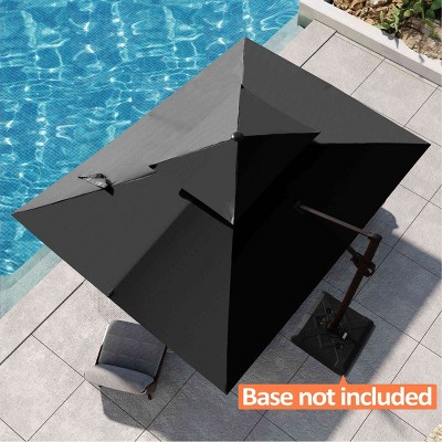 Pellebant 9x11.5FT Double Top Cantilever Umbrella Outdoor 360 Degree Rotation Offset Umbrella 6 Heights Adjustable Cantilever Patio Umbrella