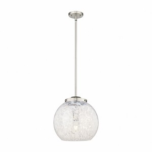 White Mouchette - 1 Light Stem Hung Pendant In Modern Style-17 Inches Tall and 13.75 Inches Wide - 1 of 1