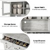 Kitchen Pantry Cabinet with Microwave Shelf, Hutch Cabinet with Adjustable Shelves and Buffet Cupboard, Kitchen Storage Organizer for Dining Room - 2 of 4