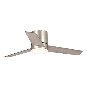 Parrot Uncle 48" Modern Nickel LED Flush Mount Ceiling Fan with Light and Remote - 1 of 4
