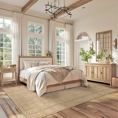 Kiwa Natural Jute 6' x 9' Handwoven Farmhouse Area Rug