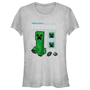 Juniors Womens Minecraft Creeper Graph T-Shirt - 1 of 4