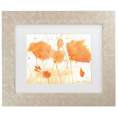 Trademark Fine Art Sheila Golden California Poppies 7 Matted Framed Art