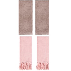 REGALWOVEN 4 Packs Cotton Absorbent Soft Turkish Hand Towels with tassel for Bathroom - 1 of 4