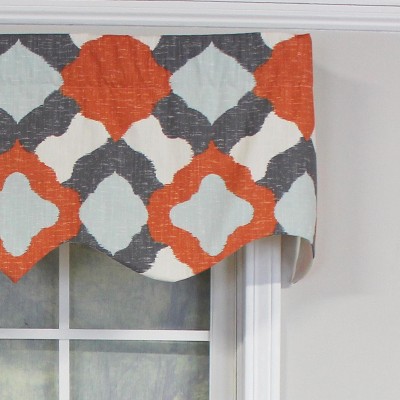 Geometric Cotton Blend Multi-Color 50'' Window Valance