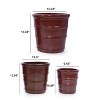 Gulches 45 Qt Large Bean Paste Red Indoor Ceramic Hand-Glazed Modern Planter with Drainage Hole Outdoor Use (16 in L x 16 in W x 16 in H) 3-Pack - 3 of 4