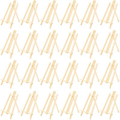 Bright Creations 9" x 13.5" Mini Natural Pine Wood Art Easel Painting Display Portable Tripod Holder Stand, 24 Pack