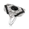 Ross-Simons Onyx and 1.30 ct. t.w. White Zircon Ring With Black Enamel in Sterling Silver - 3 of 4