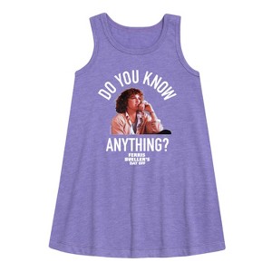 Girls' - Ferris Bueller's Day Off - Do You Know Anything Graphic Sleeveless Aline Dress - 1 of 3