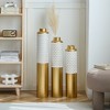 Floor metal vase modern style decoration home droplet shaped white metal vase 3-piece set gorgeous home decoration - 3 of 4