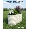 Raised Garden Bed 4x2x2 FT, Beige Oval Steel Planter, Weather Resistant Modern Modular Metal Garden Box for Vegetables - 3 of 4