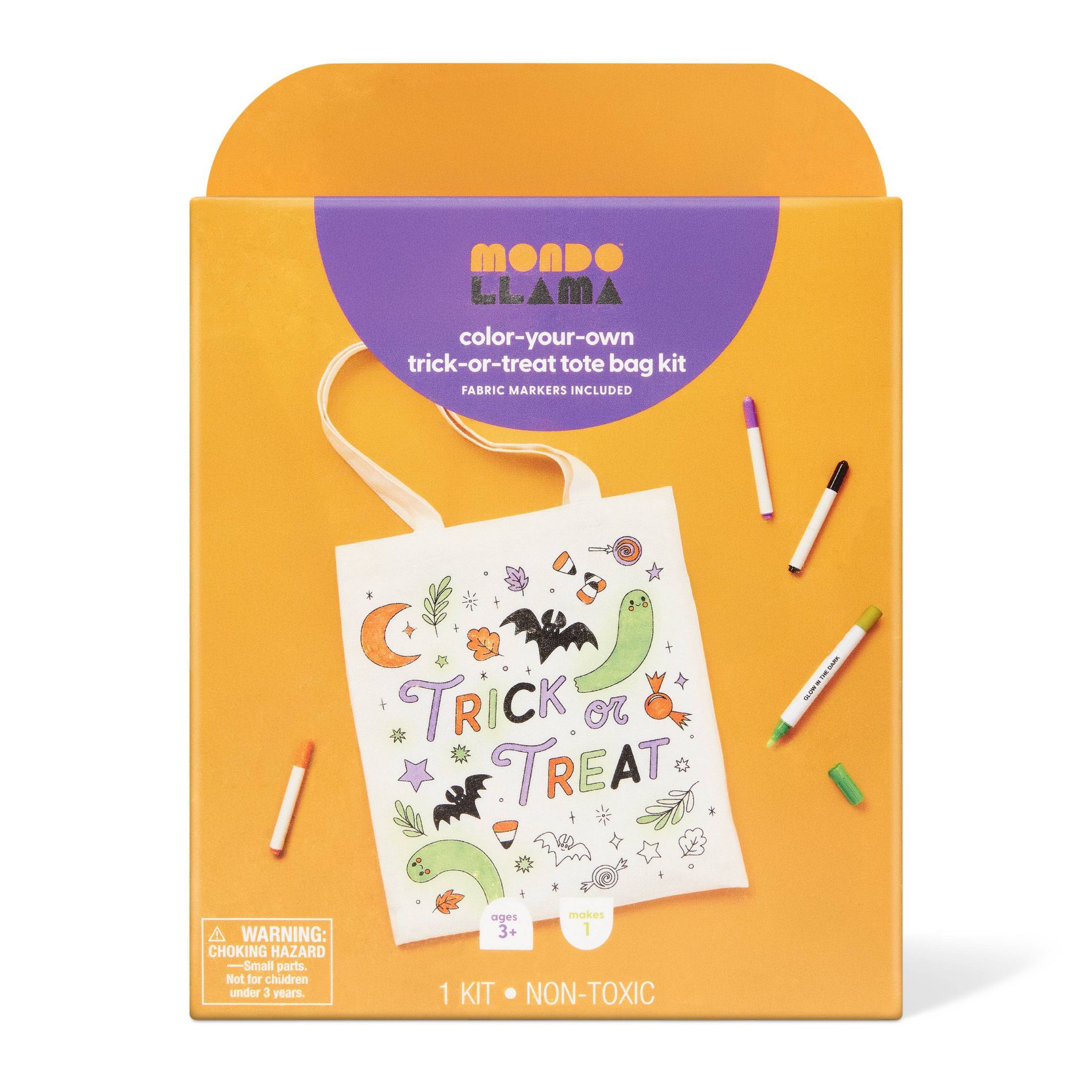 Halloween Craft Trick or Treat Bag Coloring Kit - Mondo Llama™