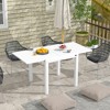 Resenkos Patio Dining Tables,Patio Tables,Expandable Patio Table, Outdoor Dining Table for 4-6 with Aluminum Frame, White - 2 of 4