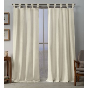 Set of 2 Loha Linen Braided Tab Top Window Curtain Panel - Exclusive Home - 1 of 4