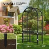 VINGLI Garden Arbor with Gate, PVC Wedding Arch for Ceremony Party, Trellis for Climbing Plants Outdoor for Backyard, Lawn - 3 of 4