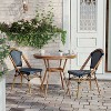 Flash Furniture Bordeaux Indoor/Outdoor Commercial Bistro 31.5" Table, PE Rattan, Glass Top with 2 Stack Chairs - 4 of 4