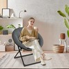 GustoWave Saucer Chair for Adults, Oversized Faux Fur Dish Chair with Metal Frame, Foldable Comfy Seat Lounge Chair - 2 of 4