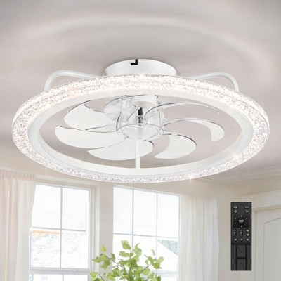 Airsurfer 20-inch 7-Blade Flush Mount LED Ceiling Fan with Light and Remote