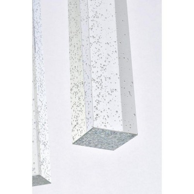 Aliha Chrome Finish 3-Light Cluster Pendant with Crystal Bars