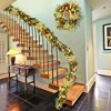 24 In Christmas Wreaths for Front Door,Prelit Wreath with LED Lights Pine Cones Ball Ornaments for Fireplace Mantle Indoor Outdoor Xmas Decor - 4 of 4