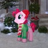 Gemmy Christmas Airblown Inflatable Pinkie Pie with Santa Hat and Green Sweater - 2 of 4