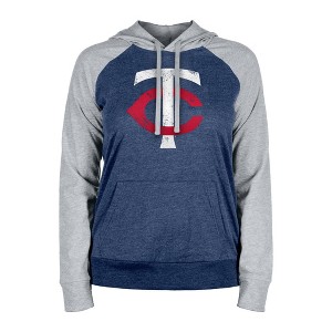 MLB Minnesota Twins Women's Lightweight Bi-Blend Hooded Sweatshirt - 1 of 4