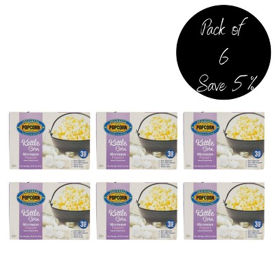 Preferred Popcorn 3 oz Kettle Corn Microwave Popcorn - Pack of 6 Boxes of 3