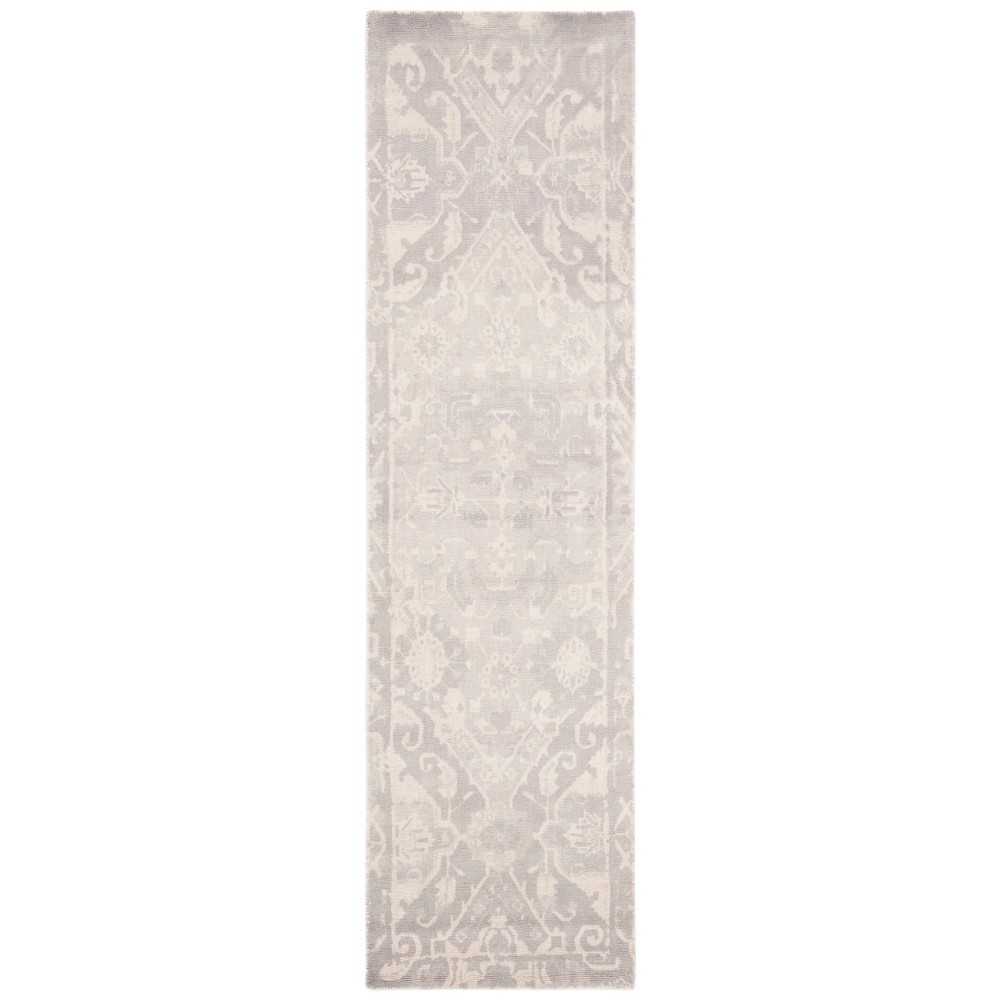  Tufted Medallion Runner Rug Light Gray/Ivory
