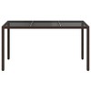 Garden Dining Table Brown 59.1" x 35.4" x 29.5" Poly rattan - 3 of 4