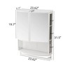 23.62" Modern Arched Double-Door Wall Cabinet with Shatterproof Mirror, Two Shelves, Open Shelf & Towel Rack for Bathroom - 4 of 4
