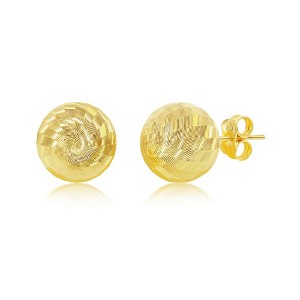 Classic Gold 14K Yellow Gold, Diamond-Cut 10mm Bead Studs - Gold - 1 of 3