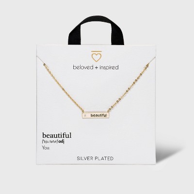 Beloved + Inspired Gold Dipped Silver Plated Necklace Bar