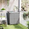 Outsunny Outdoor Garden Shed, Wooden Backyard Shed with Metal Tabletop, Shelf and 2 Doors for Patio, Lawn - 3 of 4