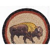 Earth Rugs Buffalo Printed Round Trivet – 10"x10" Braided Jute Hot Pad with Rustic Wildlife Design - 3 of 3