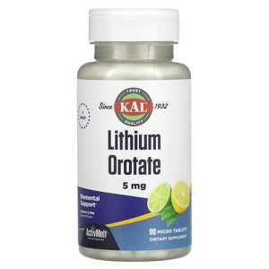 KAL Lithium Orotate, Lemon Lime , 5 mg, 90 Micro Tablets - 1 of 3