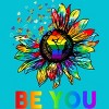 Adult Design By Humans Be You Sunflower Power Fist Pride Rainbow By Legato Tendo T-Shirt - 2 of 2