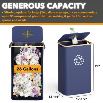 Сумки SpaceAid 26 Gallon Recycling Bin for Kitchen, 100L Large Recycle Bin with 2 Removeable and Reusable Inner for Bottles Cans Glass Plastice Cartons — фото 4