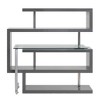 Glass & Synthetic Wood Modern L-Shaped Writing Desk with 4 Open Shelves and 360¡ã Swivel Function - 3 of 4