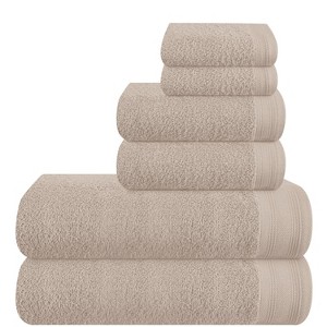 BAGOKIE 6 Packs Cotton Bath Towel Set - 1 of 4